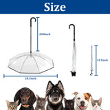 KEFIDEK Pet Dog Transparent Umbrella, Clear Folding Adjustable Leash, Keeps Pet Dry in Rain (Bending Hook)