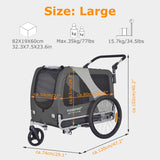 Doggyhut Premium Large Pet Bike Trailer & Stroller for Medium or Large Dogs,Bicycle Trailer for Dogs Up to 78 Lbs