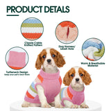 Kuoser Dog Sweater, Warm Dog Sweaters for Extra Large Dogs Girl Boy, Pet Turtleneck Knitted Pullover Jumper for Xmas Thanksgiving, Puppy Winter Vest Thermal Doggy Sweatshirt for Fall Winter, Pink 3XL