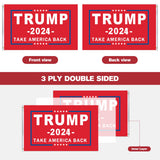 Trump 2024 Flag 3x5 outdoor Double Sided Take America Back Trump Flag 3ply Heavy Duty Polyester Anti-UV Fading Donald Trump Flag 2024 For President Trump Flags with 2 Brass Grommets 4 Rows Stitched