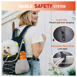 BARDIMIES Dog Carrier Backpack for Small Dogs｜Pet Travel Shoulders Bag - Puppy Holder for Chest-Front Dog Baby Carring Ventilated for Hiking & Camping, Black Grey, L