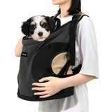 NATUYA Dog Front Carrier, Pet Carrier Front-Pack for Small Dog Puppy Cat, Travel Hiking Waterproof Lightweight Pet Bag, Padded Bottom Mat & Zip Pockets (Black)