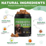Probiotics for Dogs - 180 Dog Probiotics Chews with 5 Enzymes & 4 Prebiotics for Digestive and Gut Health - Diarrhea & Bowel Support, Yeast Balance, Immunity, Allergies & Itchy Skin (Chicken)