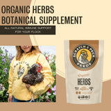 Scratch and Peck Dried Herbs Supplement for Chickens and Ducks - 10 oz Bag - Natural, Aromatic Nesting Box Herbs - Certified Organic and Non-GMO Project Verified
