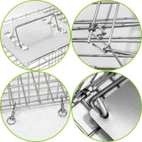 2-Pack H&B Live Animal Cage Trap,Folding 32x10x12 inch Humane Cat Trap for Stray Cats,Raccoons,Squirrel,Skunk,Mole,Groundhog,Opossums Armadillo,Rabbit,Catch and Release(Silver)