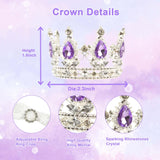 Littledropet Dog Princess Dress with Crystal Crown,Pet Halloween Christmas Birthday Wedding Dress Princess Costume Cosplay Party Outfits for Small Medium Dogs Girls (Purple, XXL)