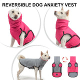 BEAUTYZOO Reversible Thunder Shirt for Dogs Anxiety- 2-in-1 Dog Anxiety Calming Vest with Hood,Turtleneck Thundershirt Jacket for Fireworks, Separation, Vet Visits- Pet Hoodie for Small to Large Dog