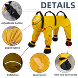 ASENKU Dog Shoes for Medium Dogs, Soft Adjustable Dog Boots & Paw Protectors, Waterproof Anti-Slip Dog Clothes with Boots for Rainy Days, Running, Hiking, Outdoor Walking (Yellow, M)