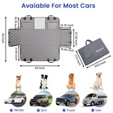 pettycare Dog Back Seat Cover Hard Bottom, Supports 400lbs, for Car with Mesh Window, Non-Slip SUV Truck, Grey