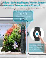 AHJ Aquarium Heater for 40-55-75 Gallon, 300W Submersible Fish Tank Water Heater with Accurate Temperature Control, Over-Temp Protect, Auto Shut-Off, Quick Heat up for Saltwater & Freshwater
