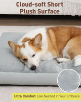 NUPIDA Washable Dog Bed for Extra Large Dogs, XXL Crate Bed Plush Pet Kennel Pad with Non-Slip Bottom, Pet Sleeping Mat, 47x29 Inch, Light Gray