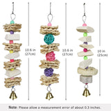Parrot Chewing Toys (6 pcs) Natural Cuttlebone Bird Beak Trimmer Grinding Stone Lava Block Calcium Stone Bird Perch Cage Toys for Small and Medium Parakeets, Cockatiels, Conures, Budgies, Lovebirds
