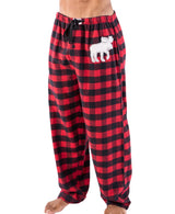 Lazy One Flannel Pajama Pants For Men, Men's Separate Bottoms, Lounge Pants, Animal, Plaid (Moose Plaid, SMALL)
