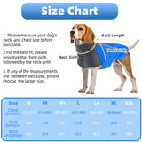 SlowTon Winter Dog Coat, Warm Polar Fleece Lining Doggie Outdoor Jacket with Turtleneck Scarf Reflective Stripe Adjustable Waterproof Windproof Puppy Vest Soft Pet Outfits (M+,Blue)