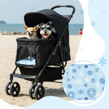 Nuanchu Dog Stroller Cooling Mat Waterproof Outdoor Pet Cooling Mat Washable Summer Cat Sleeping Blanket for Pet Stroller(11.81 x 19.69 Inches,Snowflake)