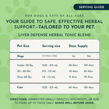 Animal Essentials Liver Defense for Dogs & Cats - Liver Support, Milk Thistle, Dandelion, Liquid Supplement, Detox Blend, Liver Cleanser - 2 Fl Oz