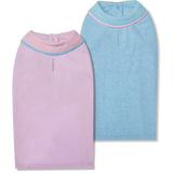 Blueberry Pet Back to School 2-Pack Prep School Style Dog Polo Shirts | Cotton Outfit for Small Pets in Pastel Pink + Blue, Back Length 14 inch