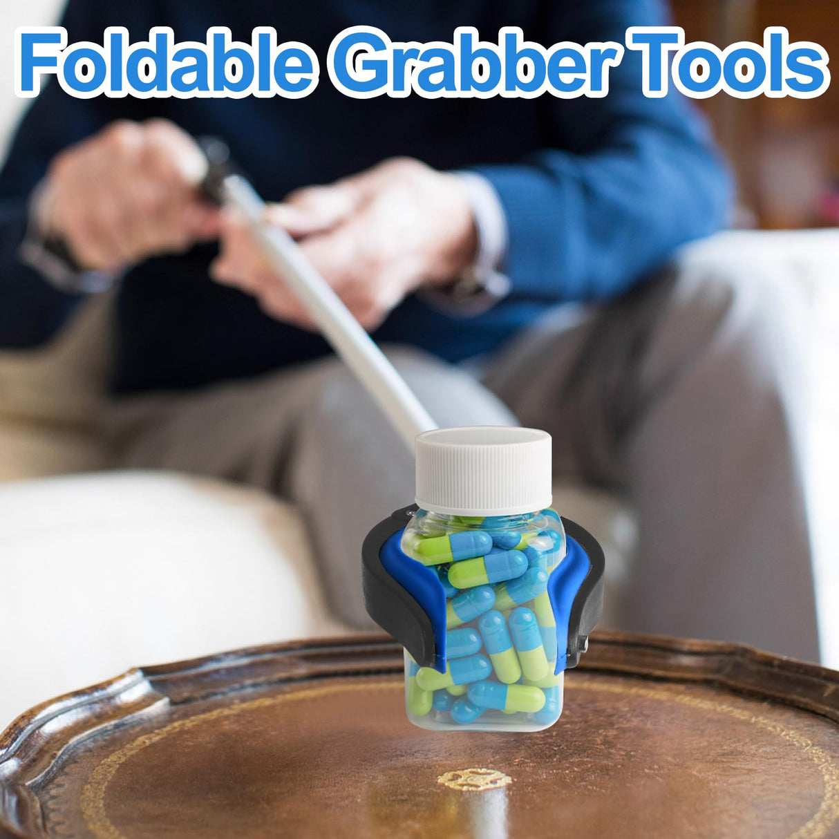 Tottist 12 Pack Grabber Reacher Tool for Elderly, 32" Extra Long Litter Stick Lightweight Handy Claw Grabber for Arm Extension Garbage Gripper Trash Pick up Litter Picker Garden(Blue Classic)