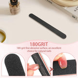 5 Rows 2 Layers 10 PCS Nail File, Red Tough PP Core, Exquisite Kraft Paper Box, Double Sided 100/180 Grit Black Emery Board Manicure Pedicure Nail Tool