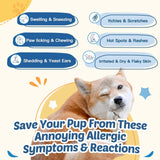 Dog Allergy Relief Chews, with Probiotics, Omega 3, Colostrum - Dog Itching Skin & Ears Relief, Herbal Skin & Coat Supplement, Gut & Immune Support, Hot Spot Treatment, Anti Seasonal Allergies