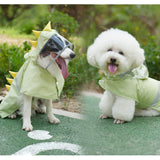 Dog Raincoat, Waterproof Reflective Adjustable Hooded Dog Rain Coat with Leash Hole, Lightweight Breathable Pet Poncho for Dogs (Green Dinosaur, Small(9-13lb))