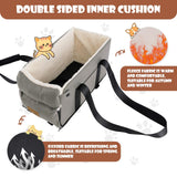 Dog Car Seat for Small Dogs Cats, Pet Travel Car Seat, Middle Console Dog Booster Box, Detachable Washable Center Console Pet Siting Armrest Booster for Puppy Cats Pets Up to 13.5lbs