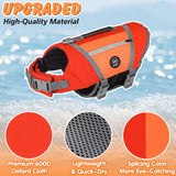 EMUST Dog Life Vests for Swimming, Adjustable Dog Life Jackets for Small Dogs with Hook & Loop, Reflective Dog Swim Vest with Quick-Release Buckles for Bulldogs, Dachshunds, Corgis, Orange, S
