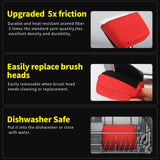 XUDAKAIXIN Grill Brush Bristle Free,BBQ Replaceable Scraper Cleaning Head,Safe Grill Accessories for Cast Iron Grates/Porcelain/Weber Gas/Charcoal Grill,Grill Brush for Outdoor Grill-Red