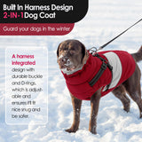 AOFITEE Dog Coats for Small Dogs, Dog Christmas Sweater, Dog Winter Coat with Harness Built in, Warm Dogs Jacket with Zipper, Waterproof Pet Jacket Snowsuit for Schnauzer, Chihuahua Yorkshire, S