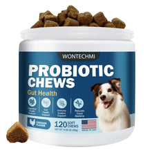 Load image into Gallery viewer, WONTECHMI Probiotics for Dogs, Improve Itchy Skin Itchy Ears, Gut Health, Yeast Balance, Allergies, Immunity, Dog Probiotics and Digestive Enzymes with Prebiotics, Reduce Diarrhea (Chicken, 120 chews)
