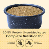 Scratch and Peck Feeds Whole Grain Starter Crumbles Chicken and Duck Feed - 25 lbs Bag - Corn-Free and Soy-Free - 20.5% Protein, Certified Organic and Non-GMO Project Verified Chicken Food
