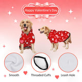 Valentine's Day Dog Costume Hoodie for Medium Large Dogs, Funny Heart Dog Outfit with Hood & Leash Hole, Warm SoftHoliday Valentine Sweatshirt Clothes for Dogs-M