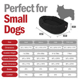 Majestic Pet 24 Inch Suede Shredded Memory Foam Mix Calming Small Dog Bed Washable 24 x 19 x 7 (Inch) - Cozy Soft Round Donut Dog Bed with Spine for Head Support - Pet Bed Black