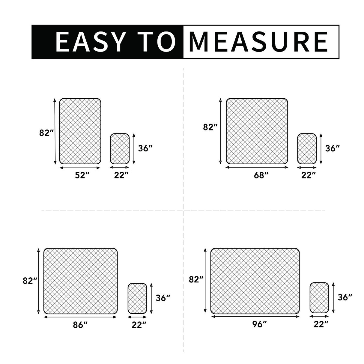 Easy-Going 100% Waterproof Dog Bed Cover, Non-Slip Pet Blanket for Furniture, Washable Couch Cover, Repleasement Sofa Cover (96x82 in,Gray)