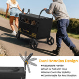 TTPet Extra Large Pet Stroller with Ramp, Dog Stroller for Large & Medium Dogs up to 180lbs, Foldable Dog Wagon with Dual Handle & Brake, Portable Puppy Travel Strollers for Cats & Dogs