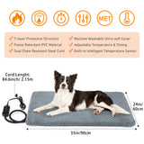 INVENHO Pet Heating Pad, Waterproof Adjustable Temperature Dog Cat Heating Pad with Timer, Indoor Pet Heated Pad for Cats Dogs Electric Pads for Dogs Cats, Pet Heated Pad (L: 35" x 24")