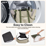 FUNNY FUZZY Waterproof Dog Car Seat for Small & Medium Dogs Up to 35lbs, Detachable & Washable Pet Booster Seat with Leash, Thick Cushion, Storage Pockets & Adjustable Straps (Green)