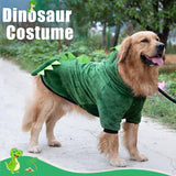 Idepet Large Dogs Halloween Dinosaur Costume Jacket Pet Dog Warm Fleece Winter Clothing Outfits Funny Apperal Golden Retriever Pitbull Clothes Hoodie (3XL)