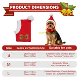 DYOART Custom Dog Beanie with Leather Patch Name, Personalized Santa Hat for Dog, 2025 Christmas Hats for Dog & Cat, Pom Pom Winter Hat for Small Medium Large Dogs Cats