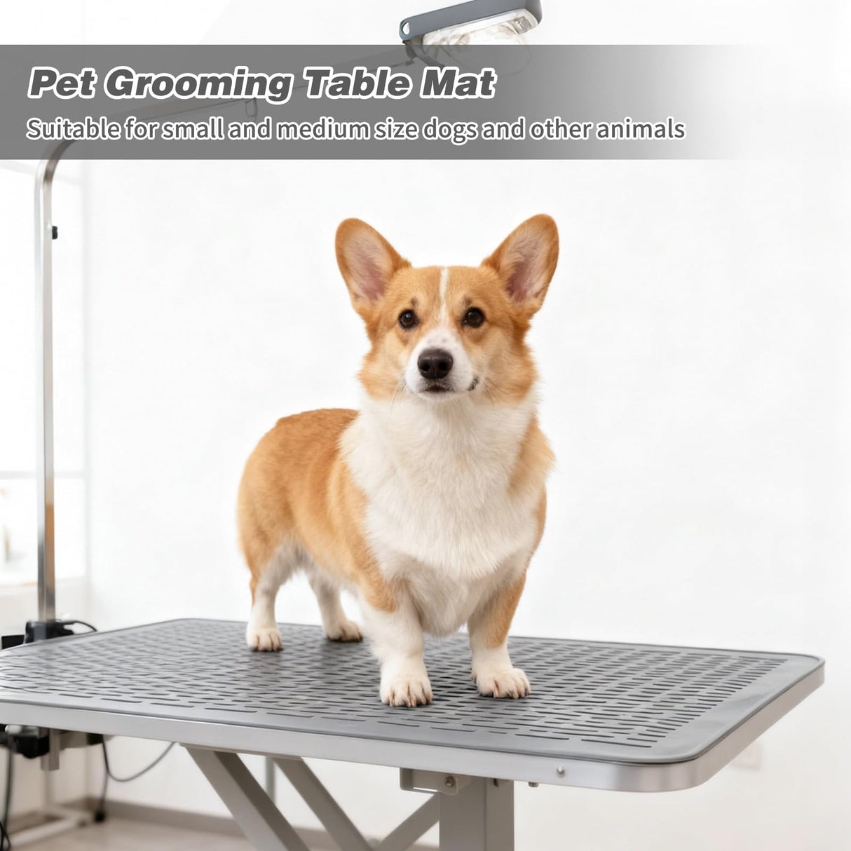 Dog Grooming Table Mat Pad Non Slip, Multipurpose Soft Pet Grooming Table Mats at Home, 28 x 19.7 Inch Silicone Durable Anti-Fatigue Groomer Mats Paw Protection Easy-Clean Cat Dog Bath Mat (Grey)