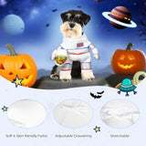 DELIFUR Dog Halloween Astronaut Costume - Pet Dress Up Spacesuit Funny Apparel Uniform Adjustable Cosplay Outfit for Small Medium Dog (Astronaut, Medium)
