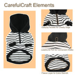 CHEERTAILS Dog Sweaters for Medium Dogs Boy French Bulldog Clothes,Frenchie Clothes Dog Fleece Sweaters Winter Coat Pet Sweatshirt Hoodie Medium Sized Halloween Costume,Black Striped,L
