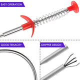 Drain Snake, Drain Clog Remover - Gutter Cleaning Tools Drain Cleaner for Toilet Sewer Shower Kitchen Bathroom Tub Clogged Drains Opener Cleaning Tool, Flexible Grabber Claw Pick Up Reacher (79 inch)