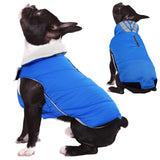 Kuoser Dog Coat Small, Cold Weather Reflective Waterproof Dogs Jacket with Warm Fleece Lining, Turtleneck Dog Winter Coat with Zipper, Doggy Snow Jacket Pet Coats for Small Medium Large Dogs, Blue S