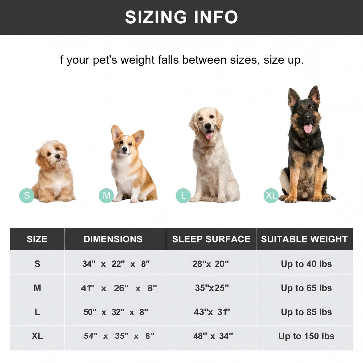 SIEMOUR Cooling Elevated Dog Bed for Extra Large Dogs with Non-Slip Floor Protectors & Breathable Mesh, XL Raised Indoor & Outdoor Dog Cot Hammock, 54" L x 35" W x 8" Th, X-Large, Grey