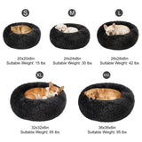 Dog Calming Beds for Small Medium Large Dogs - Round Donut Washable Puppy Dog Bed, Anti-Slip Faux Fur Fluffy Donut Cuddle Anxiety Cat Pet Bed(20" Black