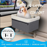 UNICITII Dog Car Booster Seat for Small Dogs & Cats, Raised with Metal Frame