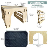 Kiwi&Mora Bunny House Hideout – Rabbit Hideout for Bunnies, Guinea Pigs & Other Pets | Large Indoor Wooden Tunnel Bed with Hay Feeder, Enrichment Toys & Accessories – Easy to Assemble & Clean