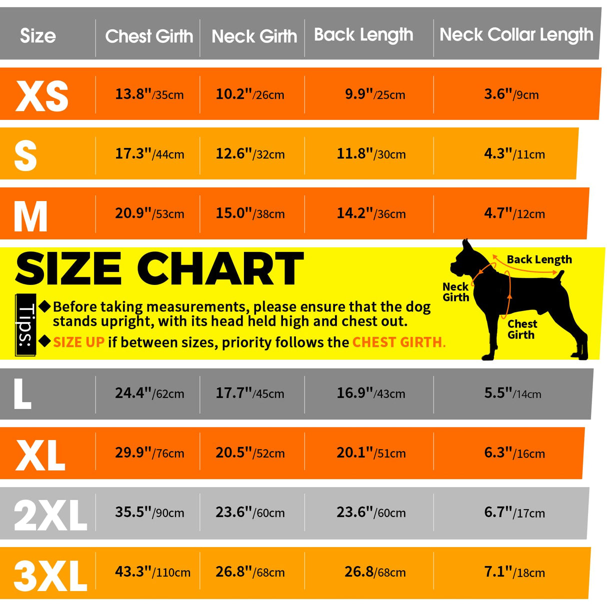 LeleTail Large Dog Winter Coat with Back Zipper & Detachable Scarf, Waterproof Warm Dog Snow Jacket, Dogs Puffer Vest for Golden Retriever, German Shepherd, Orange 2XL
