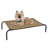 PHYEX Raised Pet Cot for Small Pets, Elevated Dog Bed with Breathable Mesh, Sturdy Steel Frame for Indoor & Outdoor Use, Non-Slip Design, Easy Clean, 33-Inch Brown